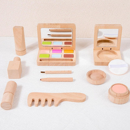 Wooden Cosmetics Pretend Play Kit for Girls