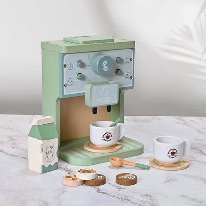 Wooden Kids Toys Kitchen Accessories Green Coffee Maker