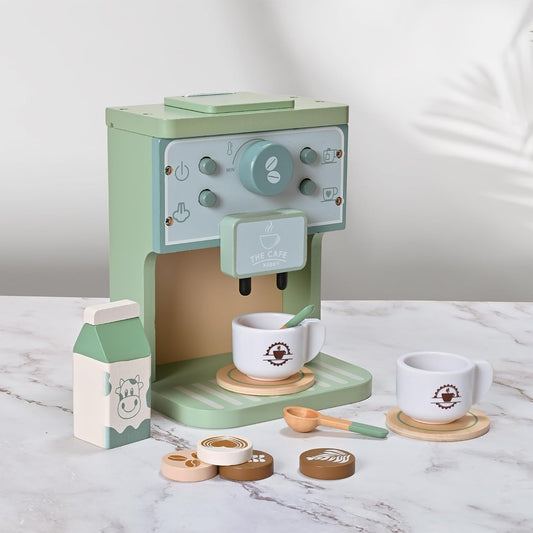 Wooden Kids Toys Kitchen Accessories Green Coffee Maker