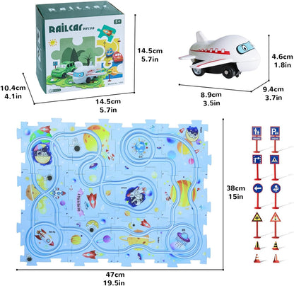 Rail Car Puzzle Track Car Play Set