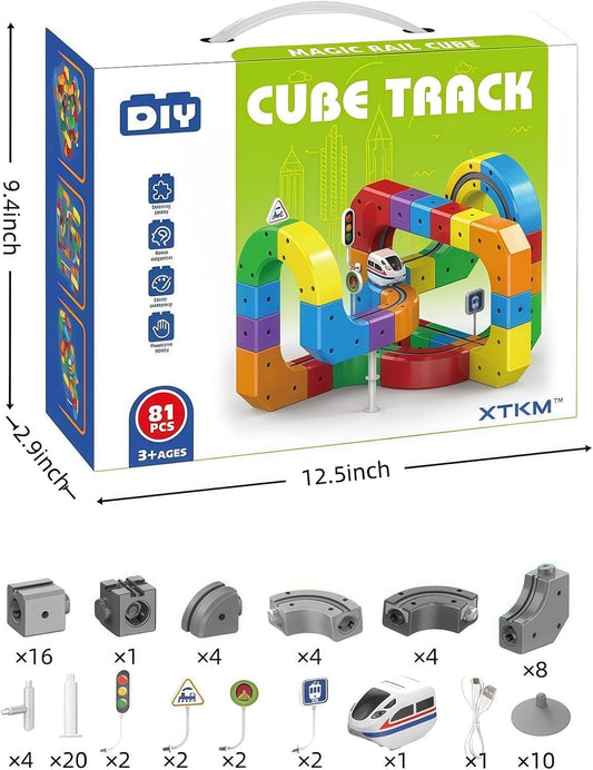 Cube Track Train Toy for Kids Set