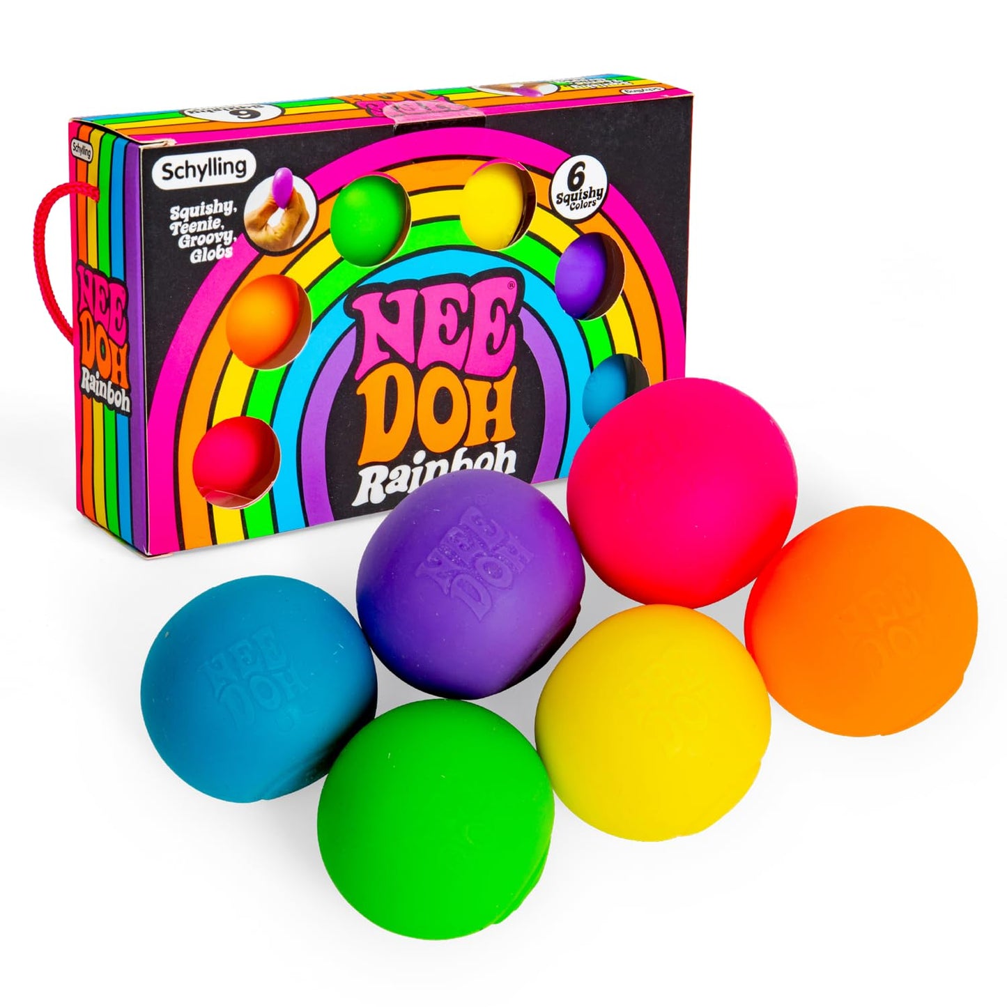 NeeDoh Rainboh | Sensory Fidget Toy | 6 Mini Groovy Globs