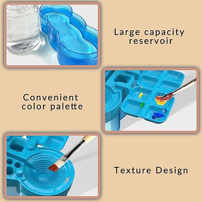 5-in-1 Paint Brush Cleaner with Water Circulation, Drain & Holder – For Acrylic, Watercolor & More