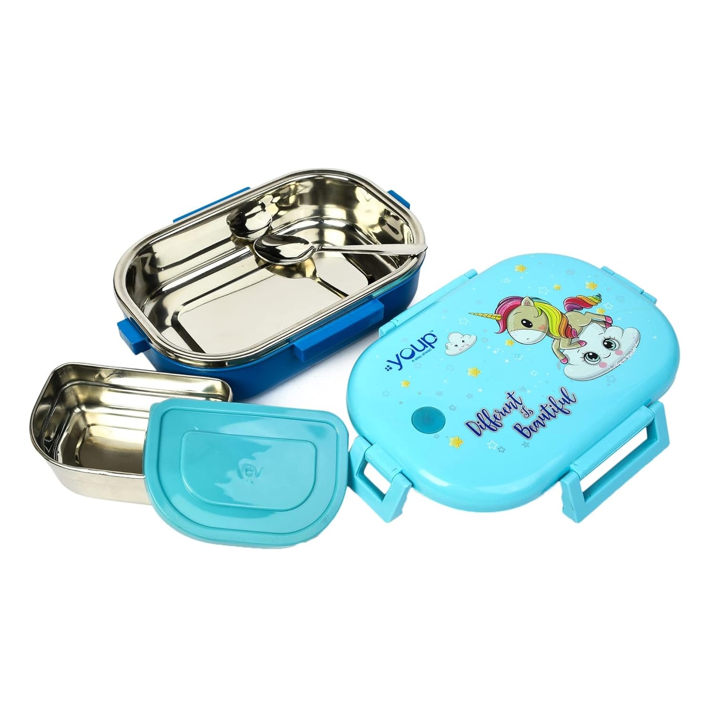 Stainless Steel Unicorn Theme Kids Lunch Box - 700 ml