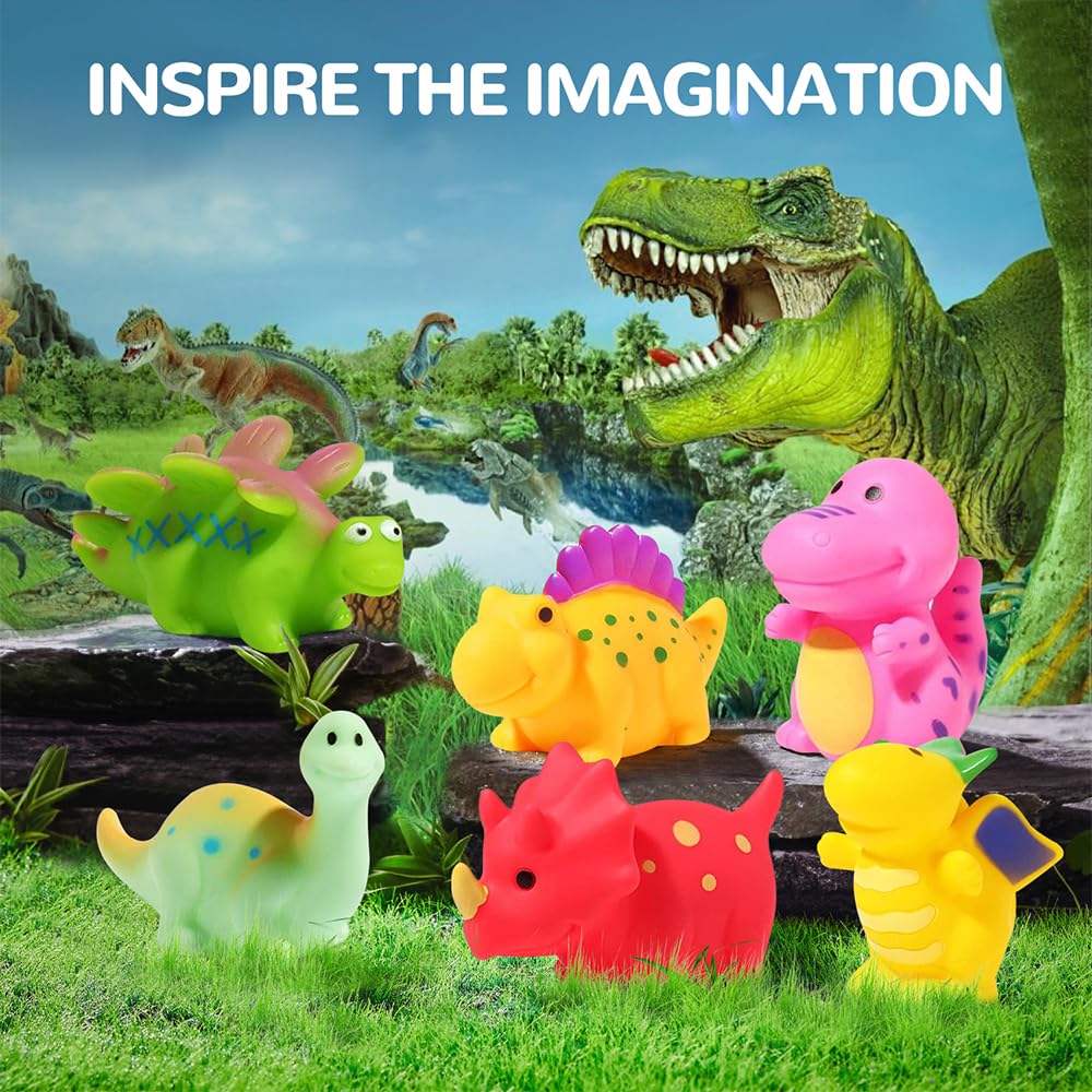 6 PCS Dinosaur Bath Toys for Toddlers