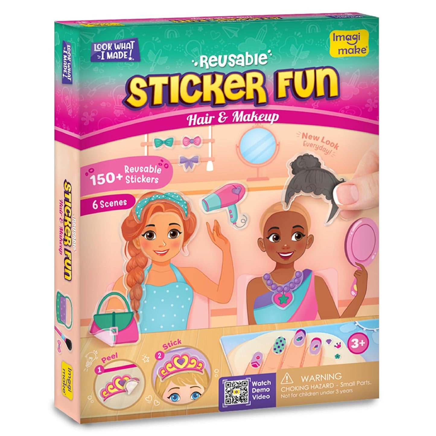 Imagimake Reusable Sticker Fun Hair & Makeup Kit