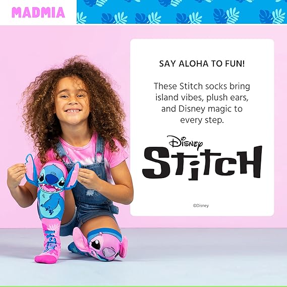 Stitch Knee-High Socks – Colorful Dress-Up Socks for Kids & Adults, Fun Crazy Sock Day Gift