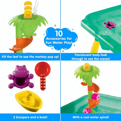 Splash & Fun Water Play Table | Interactive Sensory Toy for Toddlers | Includes Floating Toys & Water Wheels | Indoor & Outdoor Playset