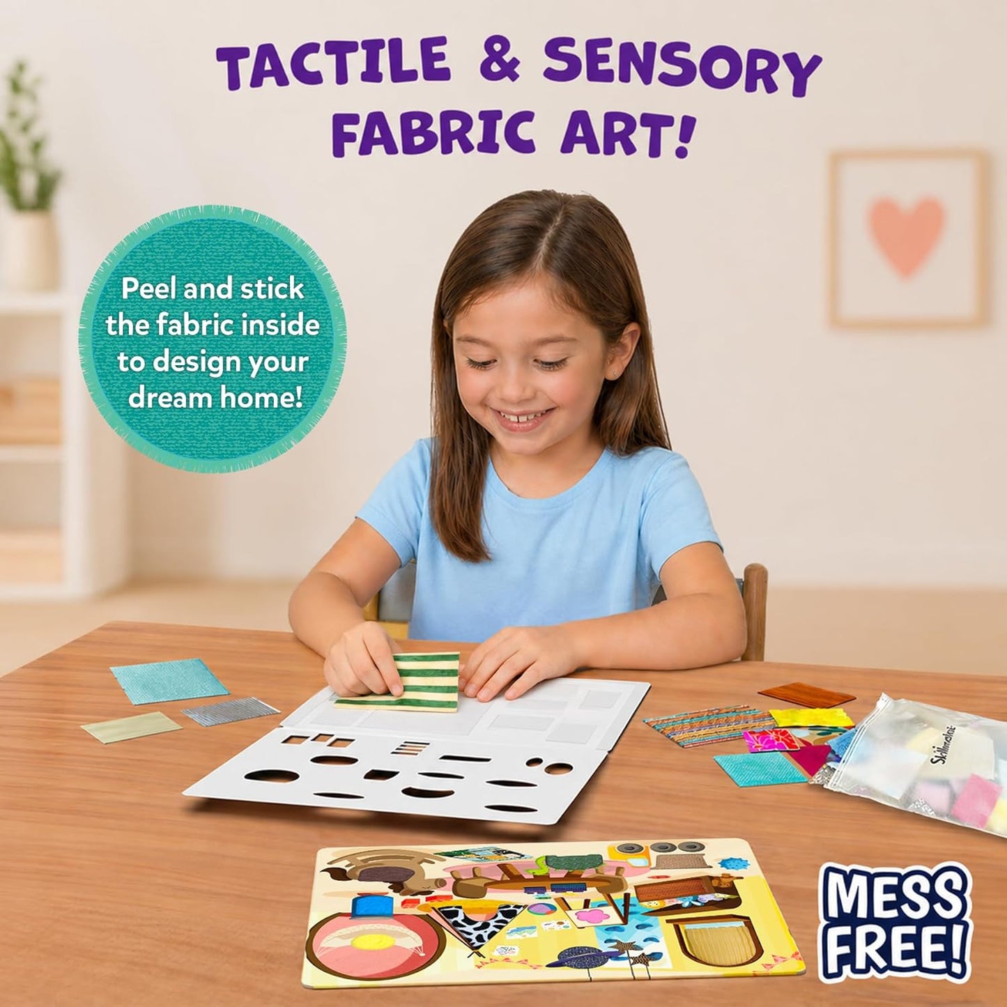 Skillmatics Fab Tabs – Sensory & Tactile Fabric Art & Craft Kit for Kids