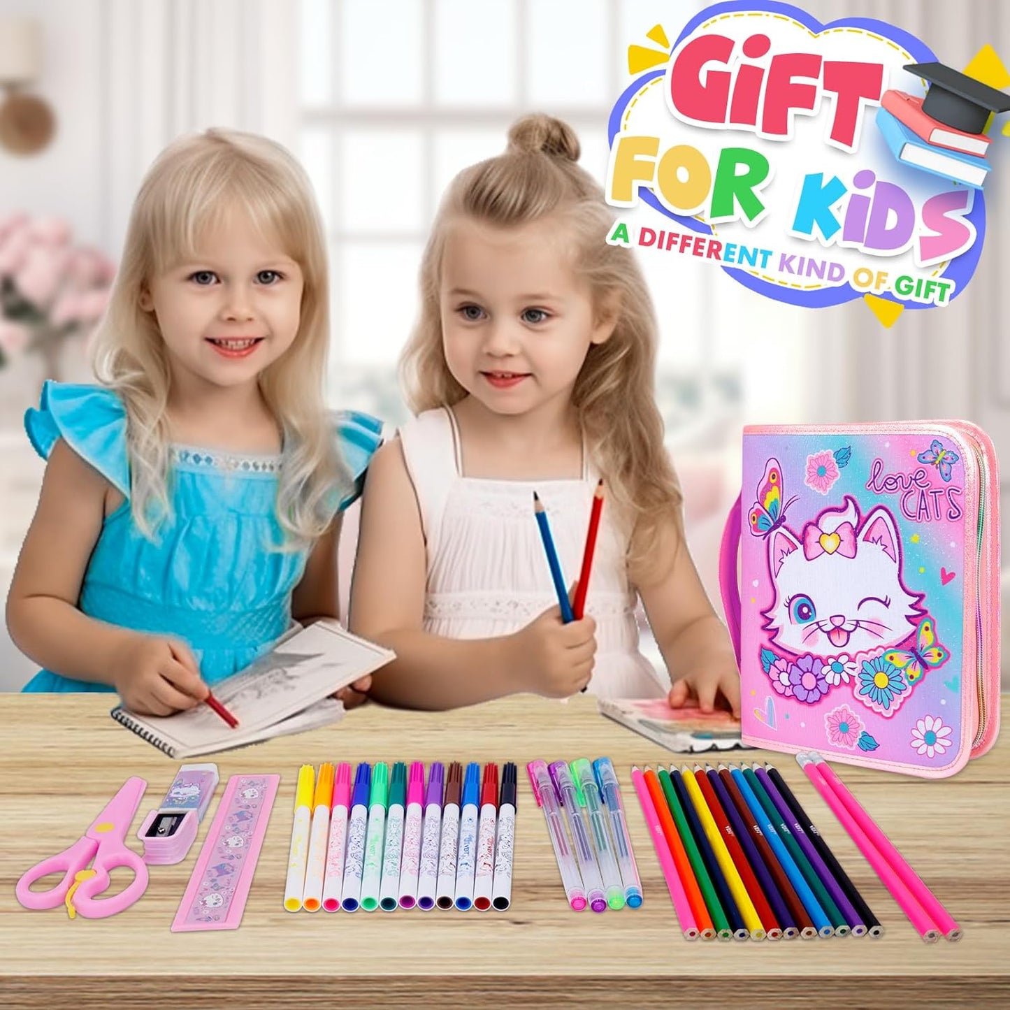Stationery Art Coloring Set - Zip It Pencil Case