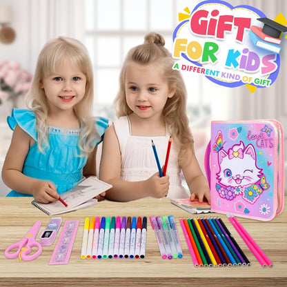 Stationery Art Coloring Set - Zip It Pencil Case