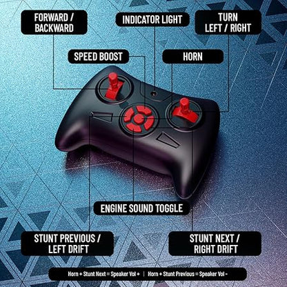 Mirana Doppler Musical Toy Car – Remote + App Control | AR Game | Bluetooth Speaker | Nitro Boost | USB Rechargeable
