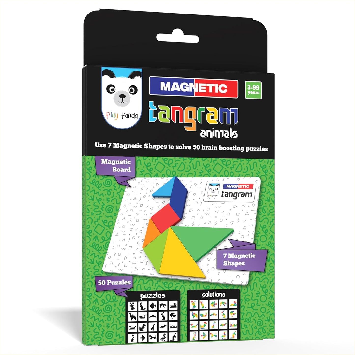 Tangram Brain Teaser Magnetic Puzzle Board Game for Kids