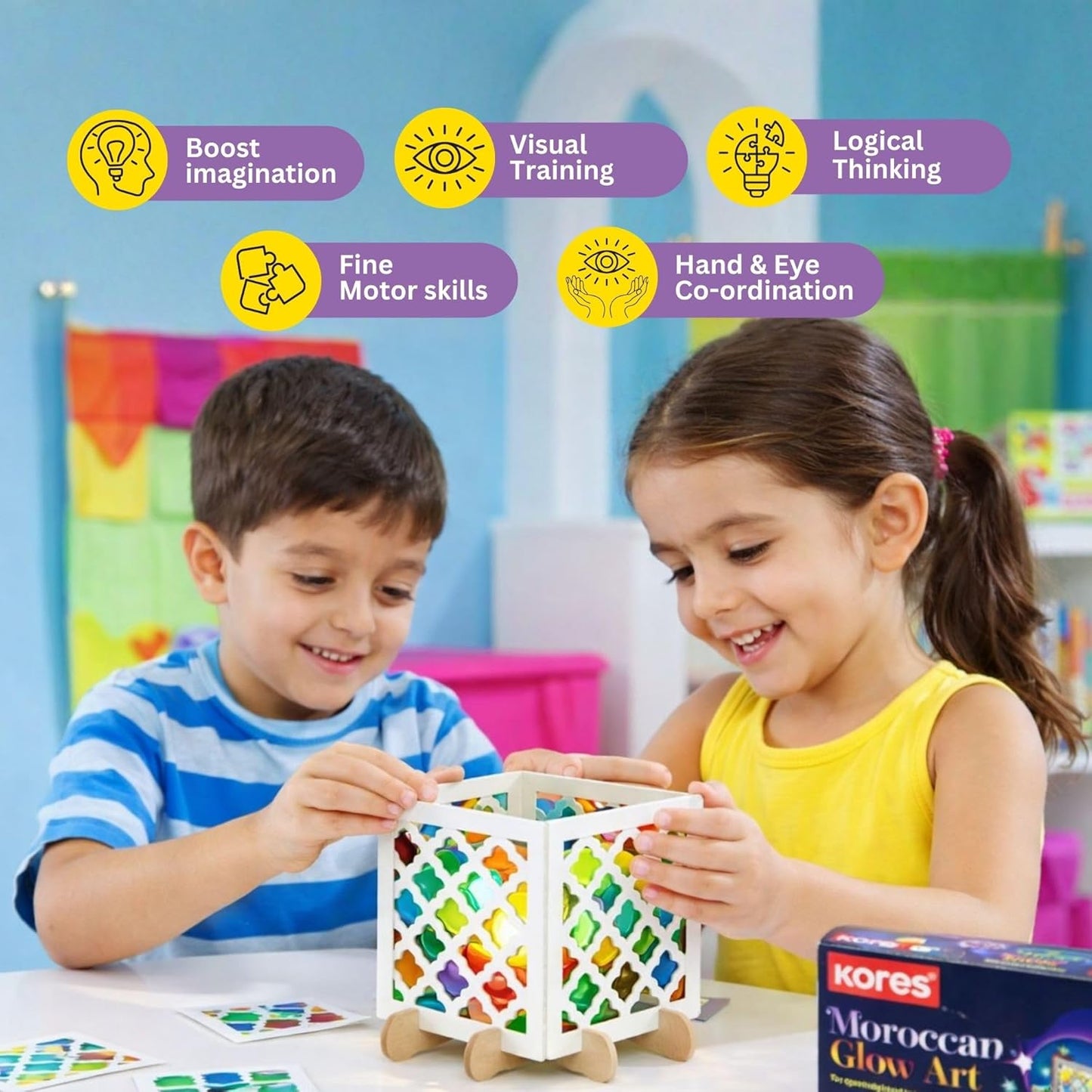 Kores Moroccan Glow Art DIY Lamp Making Kit for Kids (6–14 Years)
