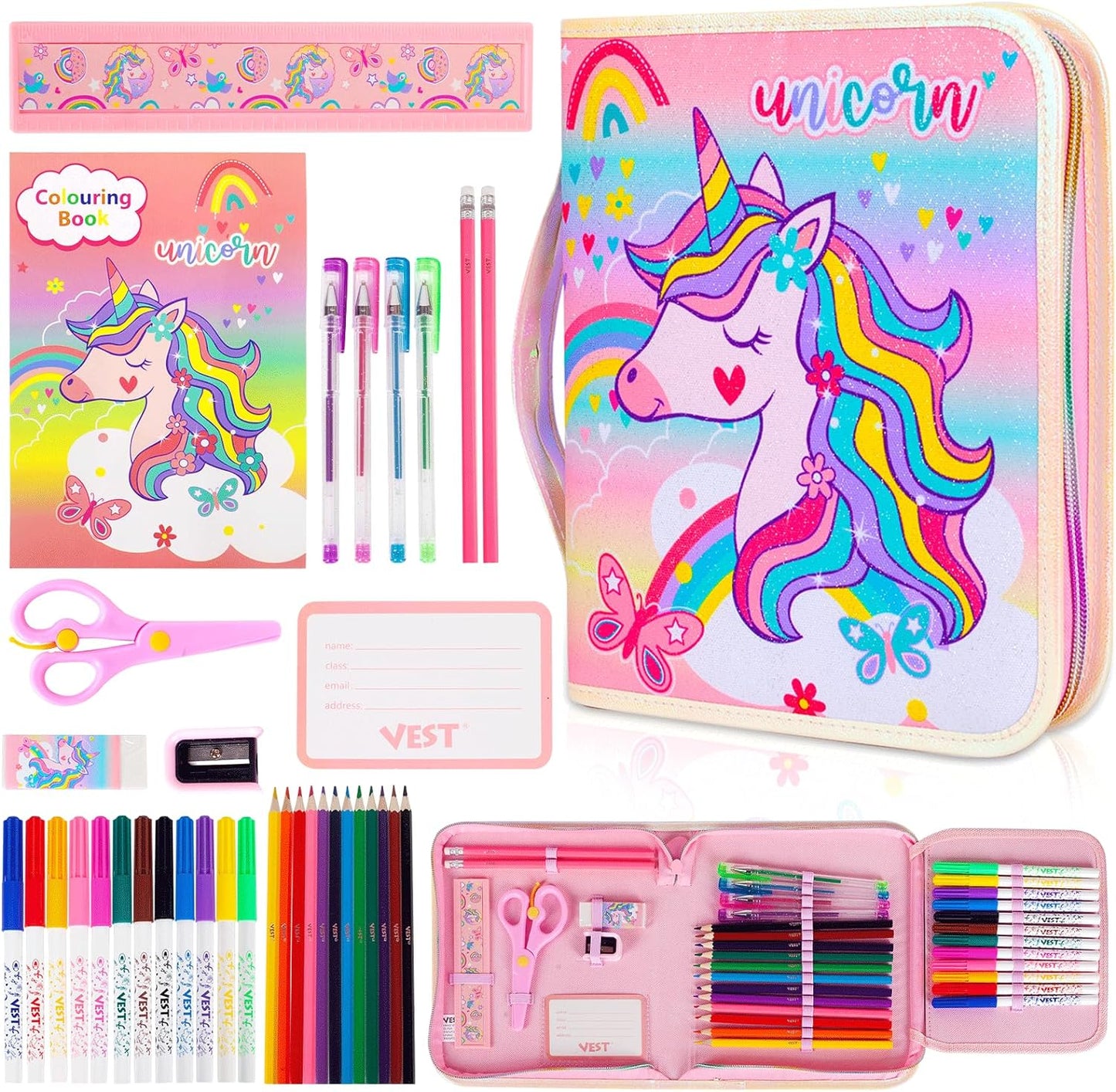 Stationery Art Coloring Set - Zip It Pencil Case