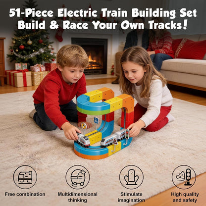 DIY Cube Track Magic Rail Train Set Of 51 Pcs