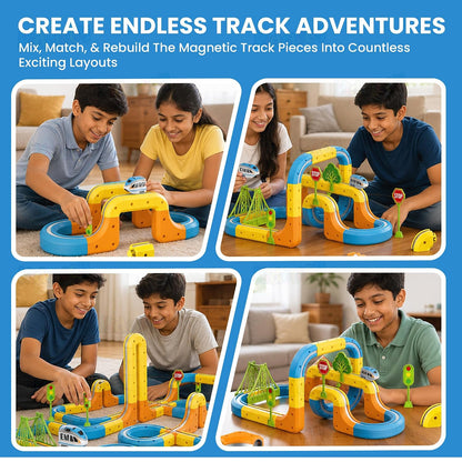 Kidology 108Pcs Magnetic Train Track Set for Kids