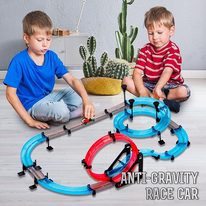 63 Pcs Magnetic Car Race Track Sets For Kids 6+