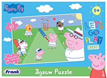 Peppa Pig Puzzle - Playing Cricket - 60 Piece Jigsaw Puzzle for Kids