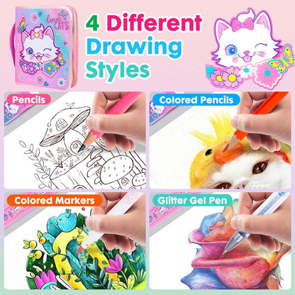 Stationery Art Coloring Set - Zip It Pencil Case