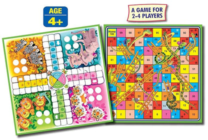 Snakes & Ladders – Animal-Themed Board Game for Kids | Ages 4+ | 2–4 Players | Fun & Educational Playtime