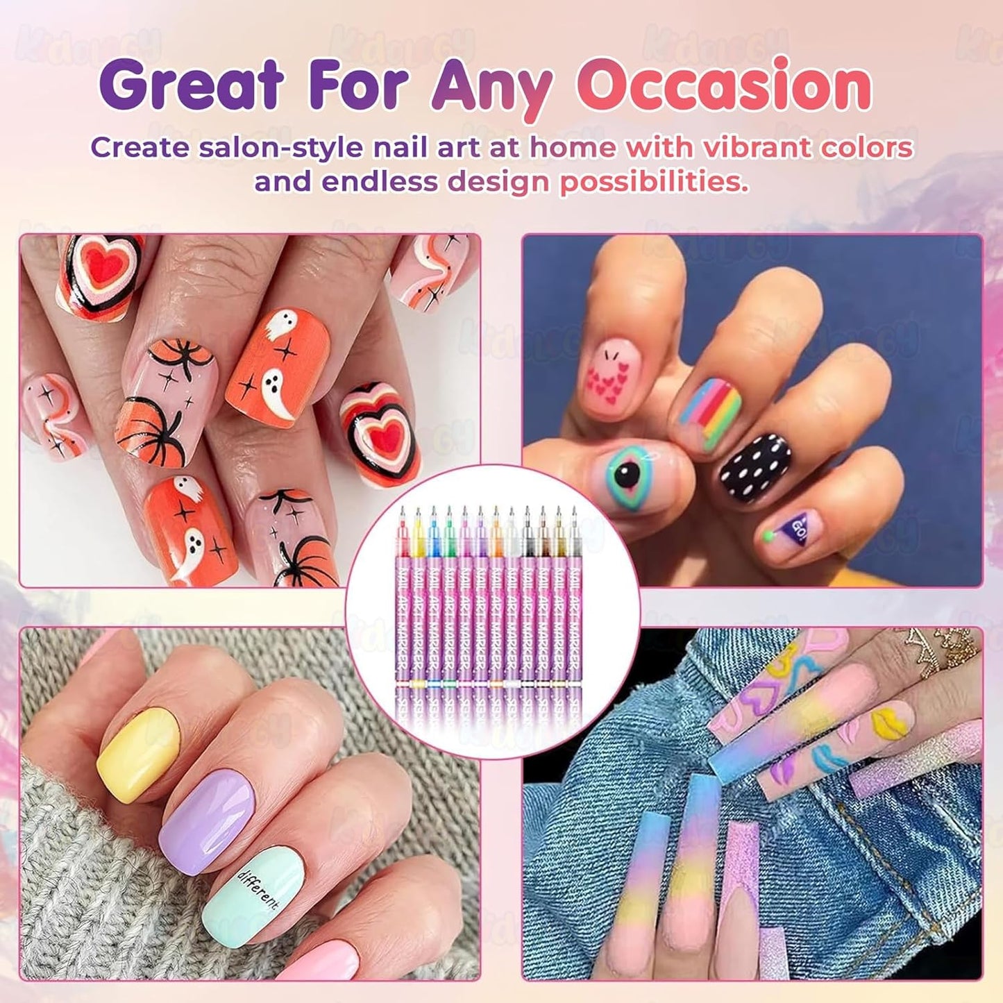12 Colors DIY Nail Art Pens Set
