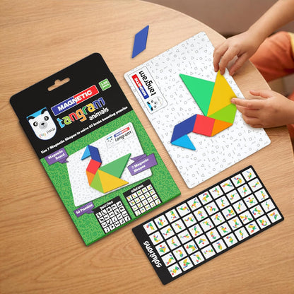 Tangram Brain Teaser Magnetic Puzzle Board Game for Kids