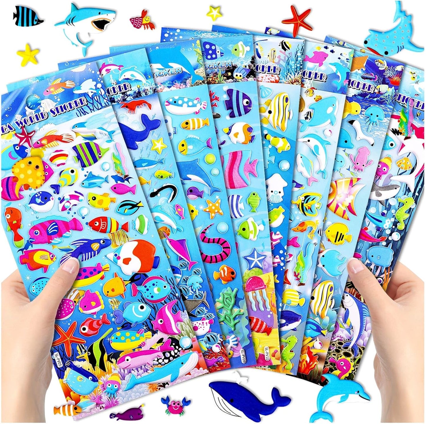 Under Sea Animal Puffy Stickers - 4 Different Sheets 200+Stickers