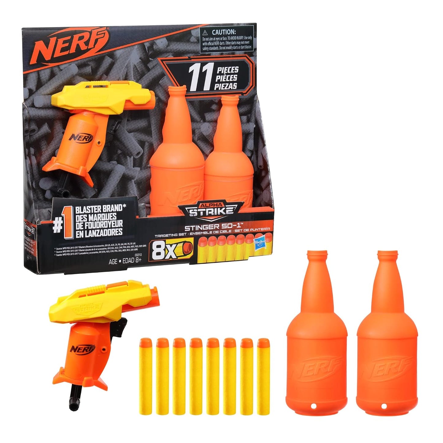 Nerf Alpha Strike Set Stinger Sd-1 Toy Blaster with Targeting Set-11-Piece Alpha Strike Set Includes Toy Blaster