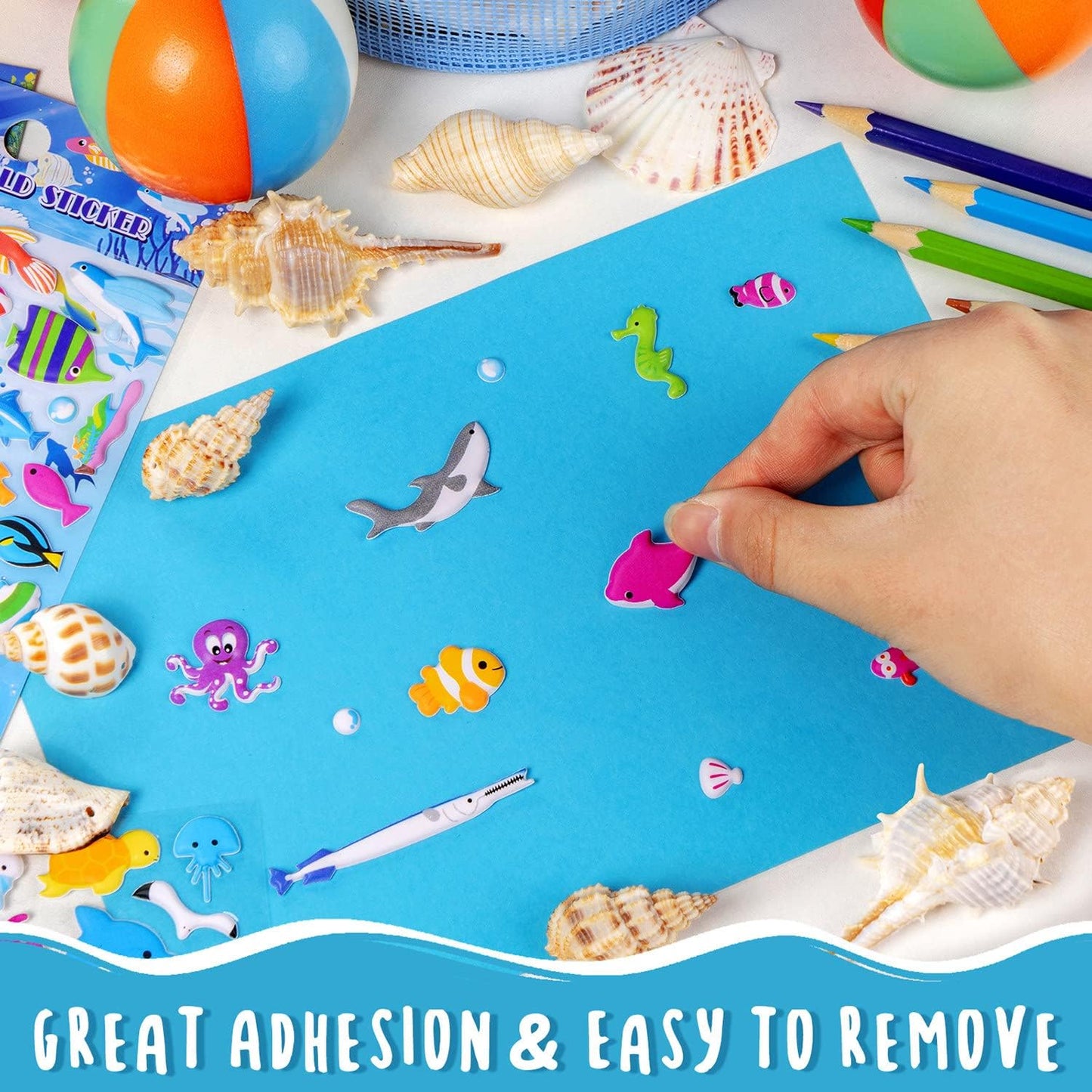 Under Sea Animal Puffy Stickers - 4 Different Sheets 200+Stickers