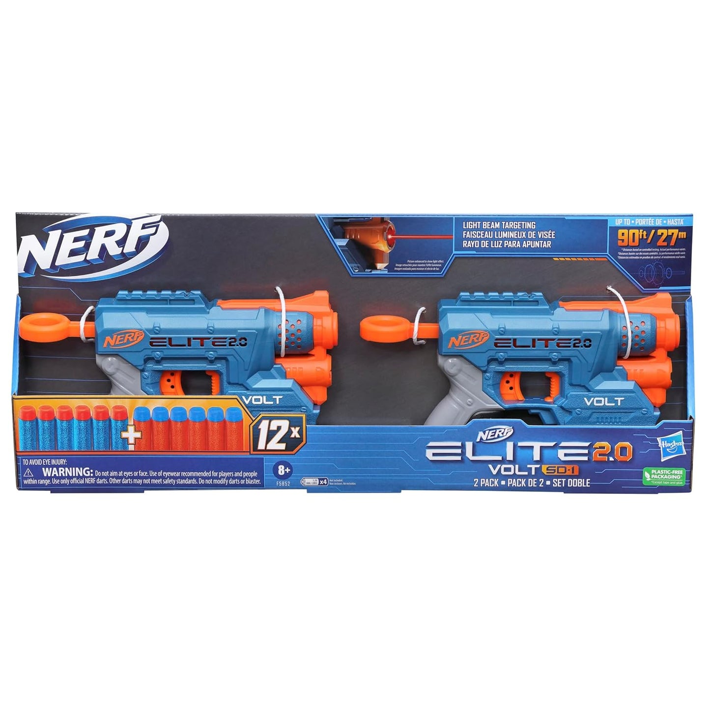 Nerf Elite 2.0 Volt SD-1 Blaster 2-Pack Includes 2 Blasters and 12 Elite Darts