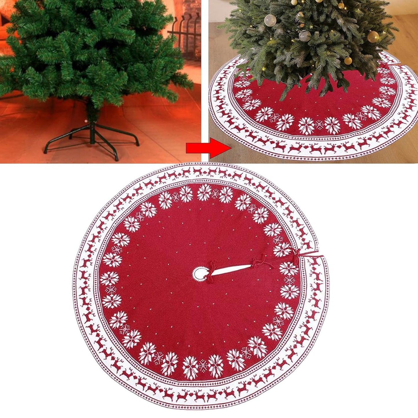 50'' Tree Skirt -to-Cape – Nordic Snowflakes