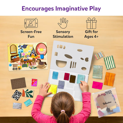 Skillmatics Fab Tabs – Sensory & Tactile Fabric Art & Craft Kit for Kids