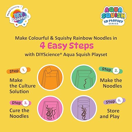🌈 Rainbow Noodles Aqua Squish DIY Science Kit | Make 200+ ft of Colorful, Squishy Noodles