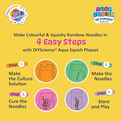 🌈 Rainbow Noodles Aqua Squish DIY Science Kit | Make 200+ ft of Colorful, Squishy Noodles