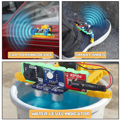 WitBlox Sonar (Ultrasonic) Sensor Kit – Perfect for School Projects, Science Exhibition & Science Fair Models|Build Safety Alert |STEM Robotics DIY Age 8,9,10,11,12,13,14 |Free Classes| Made in India