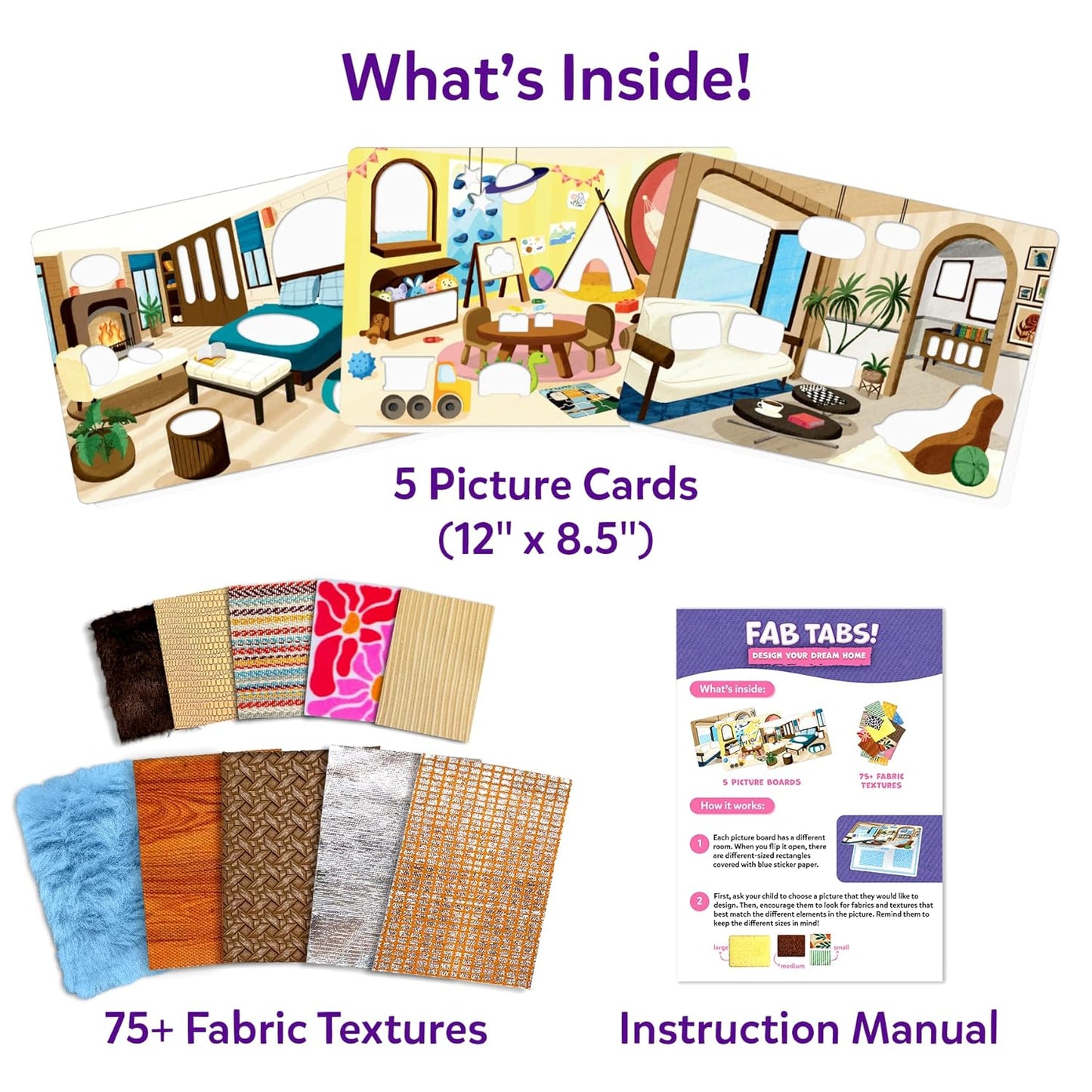 Skillmatics Fab Tabs – Sensory & Tactile Fabric Art & Craft Kit for Kids