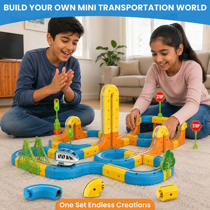 Kidology 108Pcs Magnetic Train Track Set for Kids