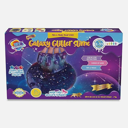 Galaxy Glitter Slime DIY Kit – Make Your Own Sparkly Slime | Complete Science & Sensory Craft Set for Kids (Ages 8+)