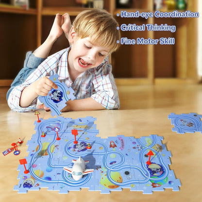 Rail Car Puzzle Track Car Play Set