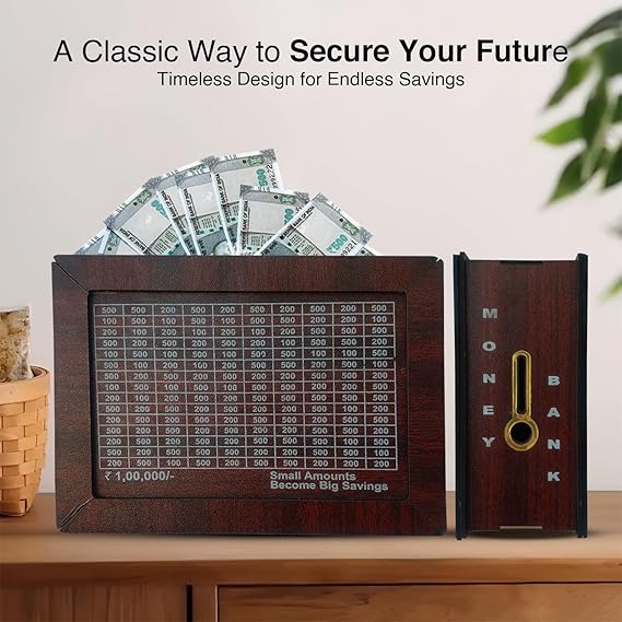 Money Saver Wooden Box – ₹1 Lakh Challenge