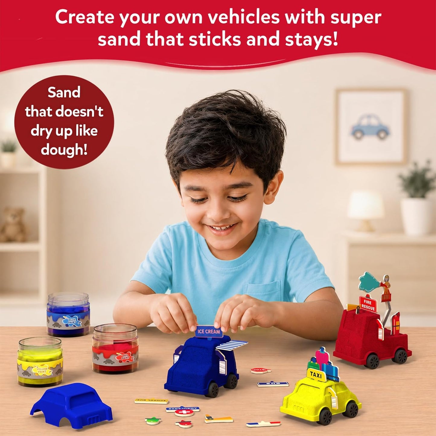 Skillmatics Sandeezy Pretend Play Cars, Trucks & More