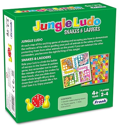 Snakes & Ladders – Animal-Themed Board Game for Kids | Ages 4+ | 2–4 Players | Fun & Educational Playtime