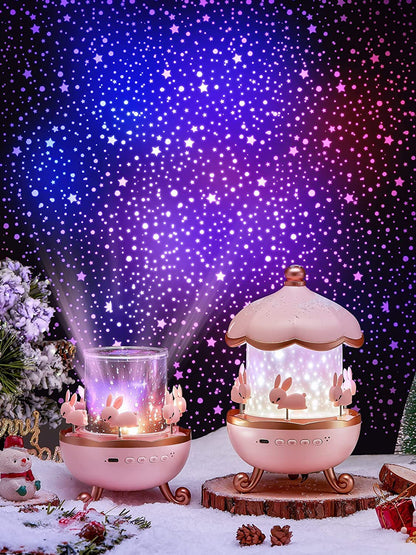 ✨ Star Light Projector for Kids – 6 Projection Films, 5 Color Modes, Rotating Rabbit Night Light |