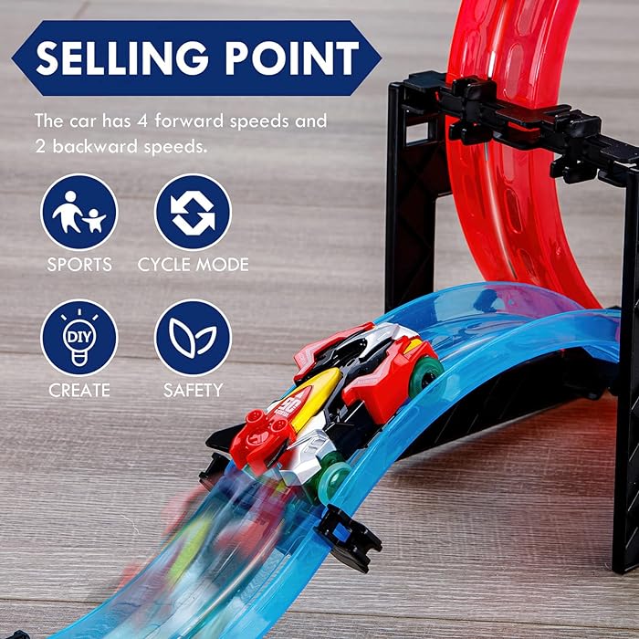 63 Pcs Magnetic Car Race Track Sets For Kids 6+