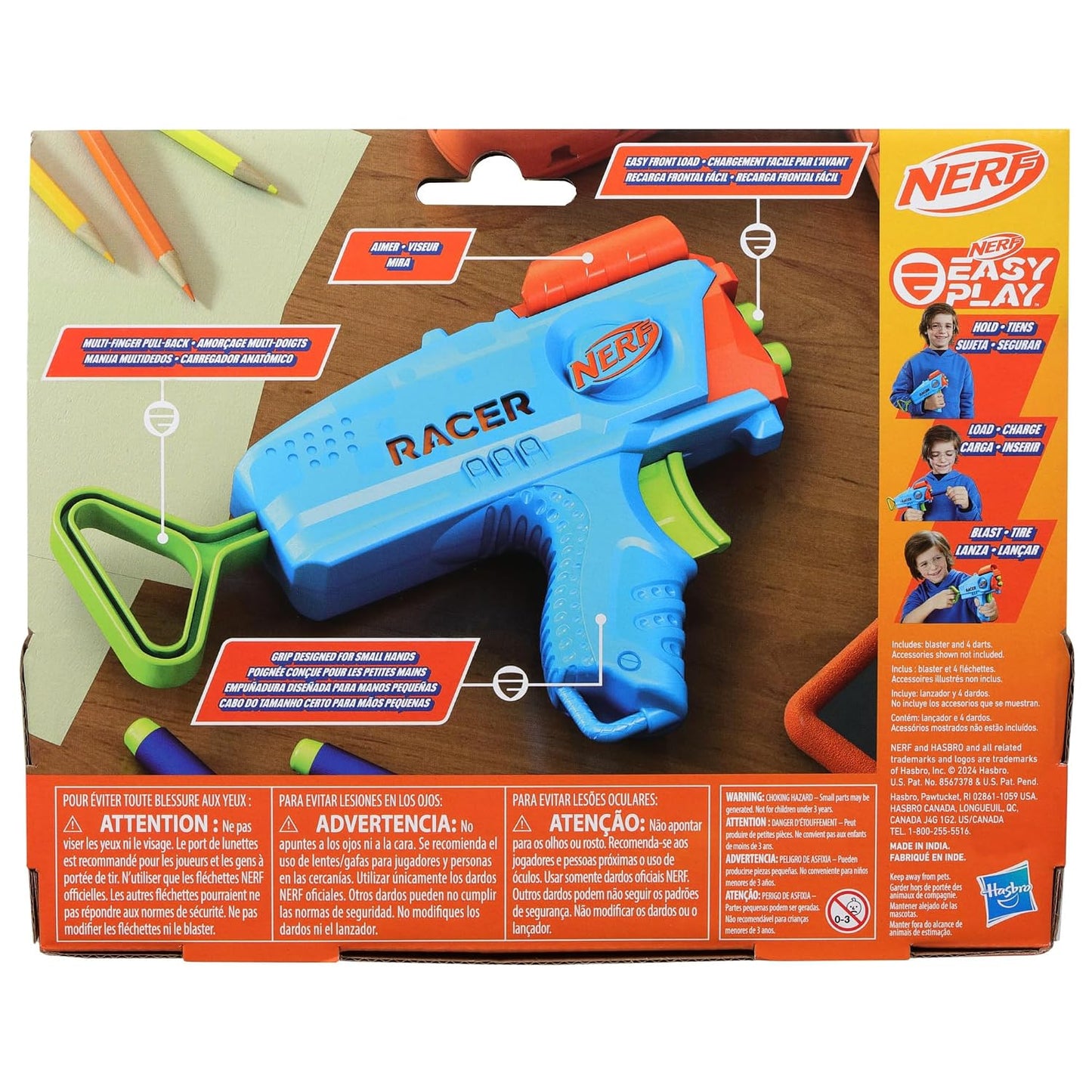 Nerf Elite Junior Racer Easy Play Dart Blaster