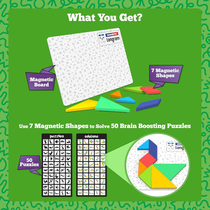 Tangram Brain Teaser Magnetic Puzzle Board Game for Kids