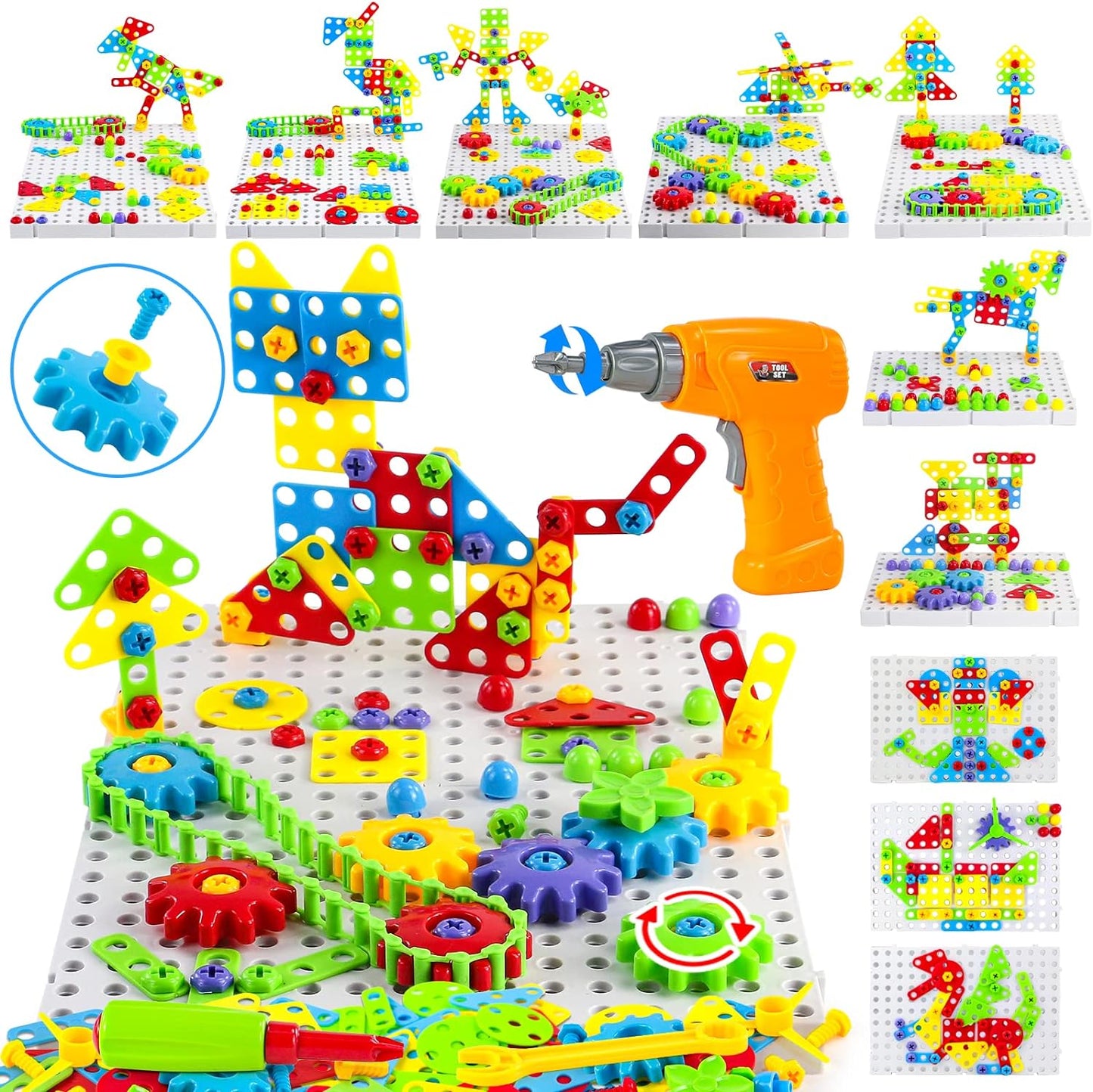 281 Puzzle Peg - Creative Mosaic Drill Gears Toys