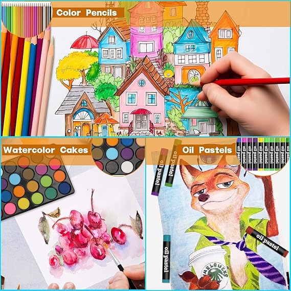 Kids Art Box –  Drawing & Painting Set with Case 🖍️🎨