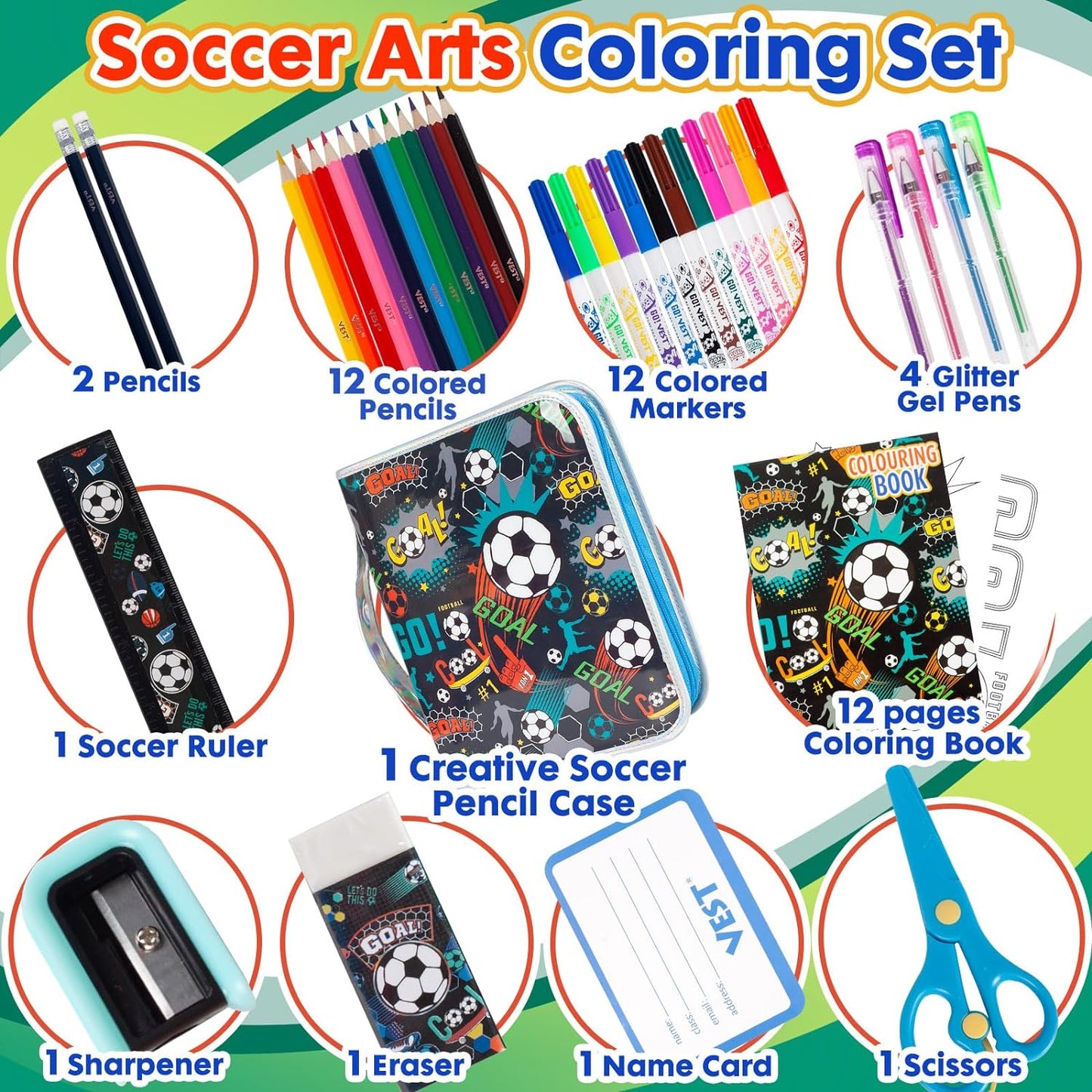 Stationery Art Coloring Set - Zip It Pencil Case